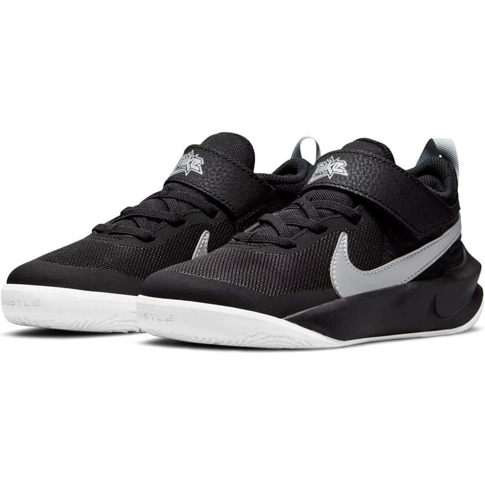NWT Nike unisex Kid Team Hustle D 10,Black/Metallic Silver/Volt/White-Sz 12C